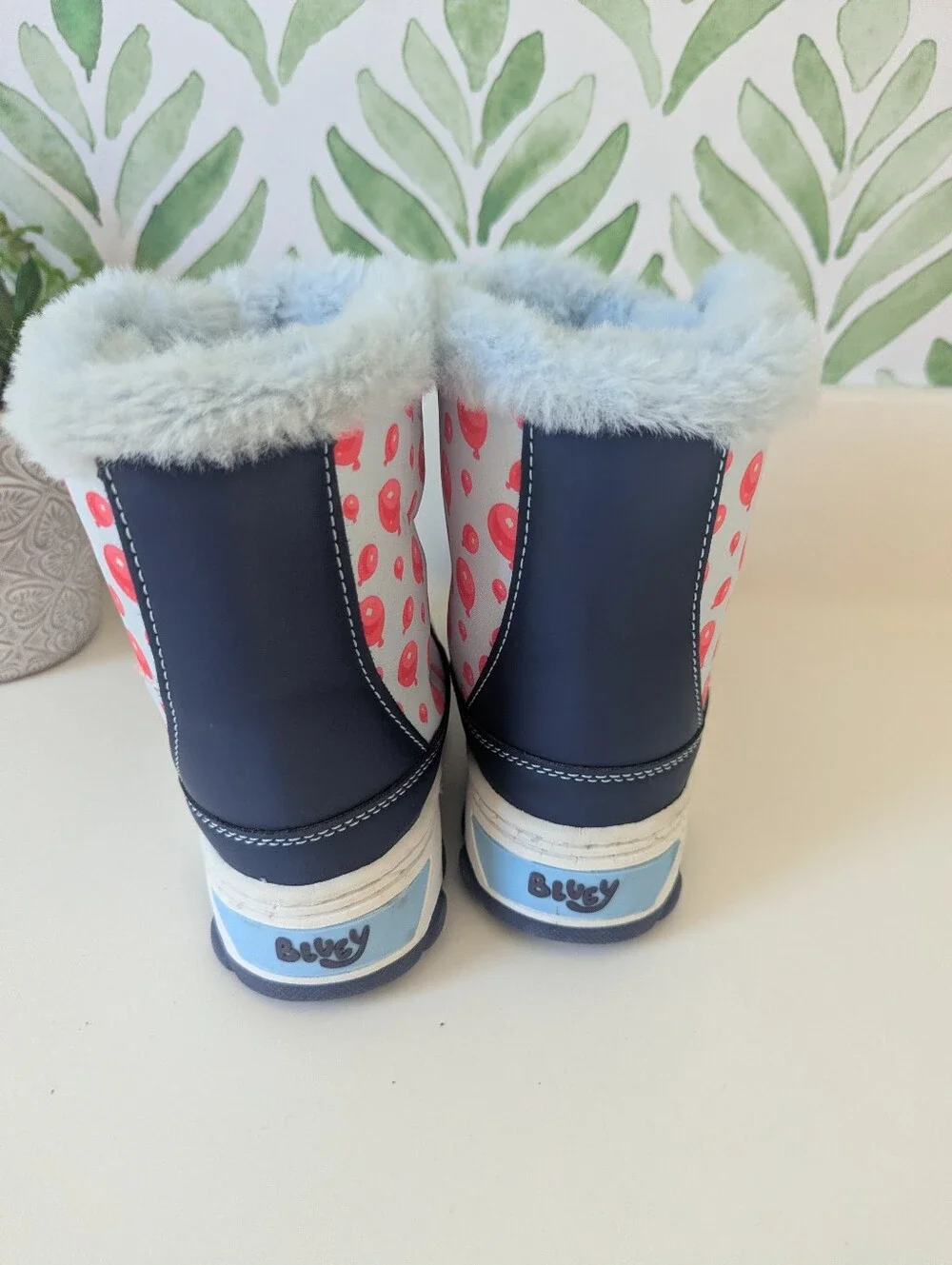 Bluey Winter Snow Boots Toddler 11 Bungee Velcro Combo Fur Lined